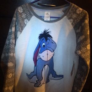 Eeyore Fleece Raglan Sleepwear Top for Adults